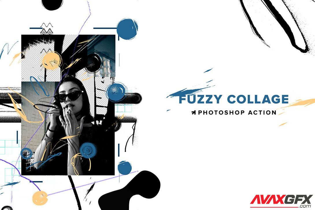 CreativeMarket - Fuzzy Collage Photoshop Action 6357886