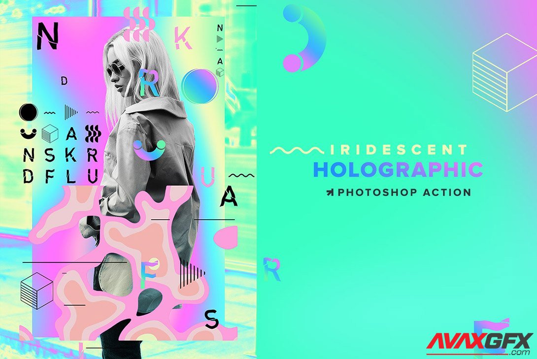 CreativeMarket - Holographic Iridescent PS Action 6357736