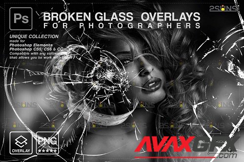 Broken Glass Photoshop Overlay & Halloween Photoshop overlay V3 - 1447943