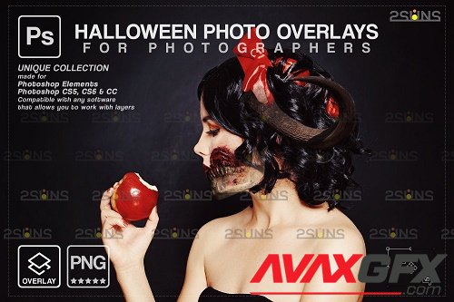 Halloween clipart Halloween overlay, Photoshop overlay V2 - 1583907