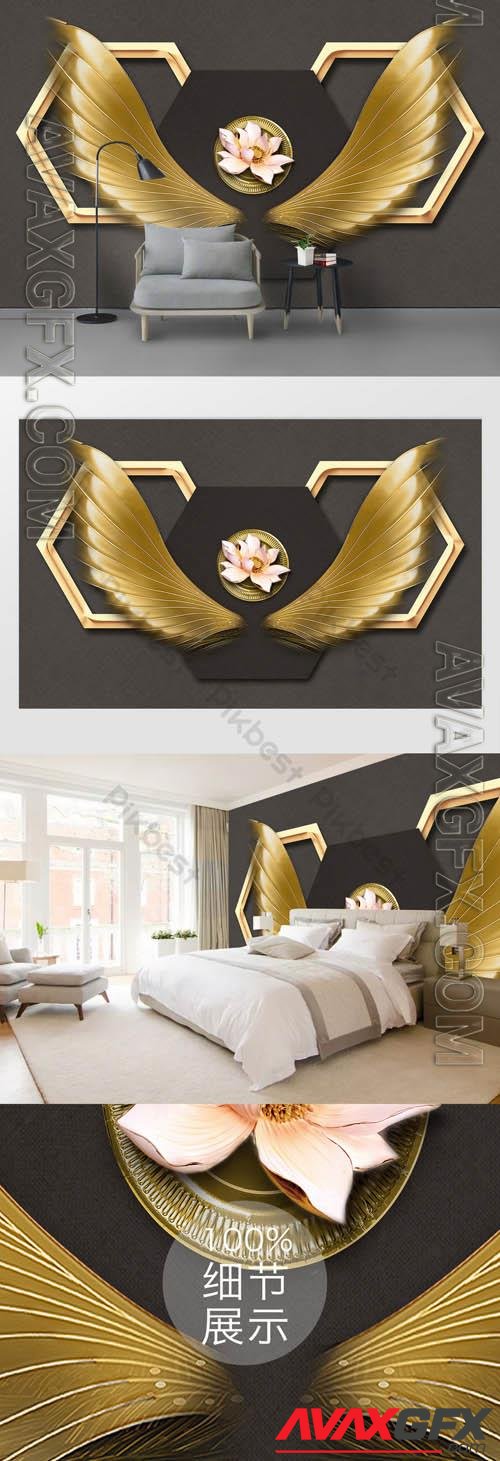 Creative fashion angel wings wrought iron decorative background wall