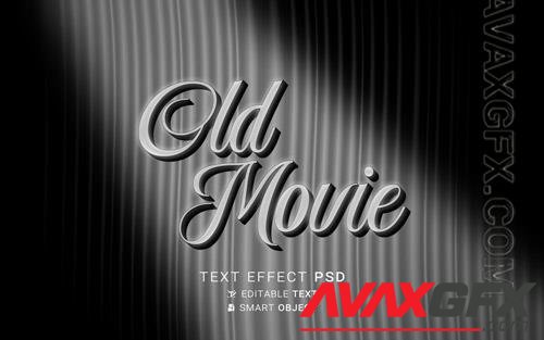 Psd text effect the end old movie design