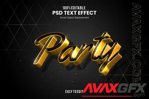 Text effect the party psd design