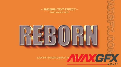 Reborn 3d text effect template Premium Psd