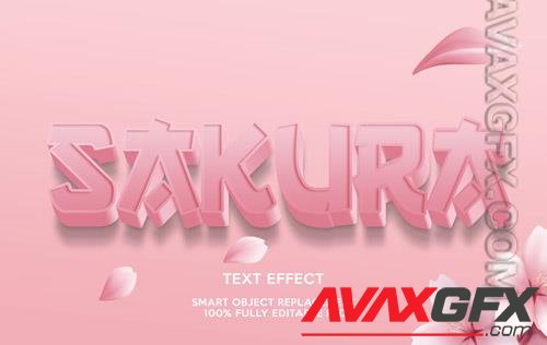 Sakura text effect template Premium Psd