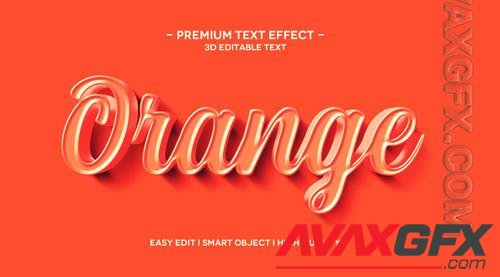 Orange 3d text effect template Premium Psd