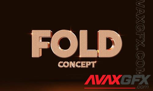 Fold concept 3d text style effect mockup template Premium Psd