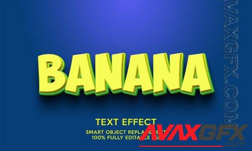 Banana text effect template Premium Psd