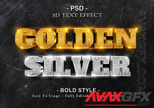 3d golden and silvet sparkle effect Premium Psd