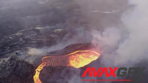 MotionArray – Top Down View Of Volcano Blowing 1019475