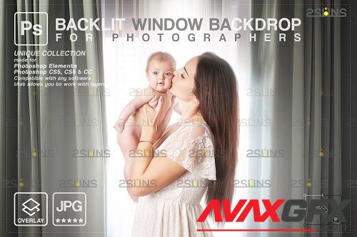 Curtain backdrop & Maternity digital photography backdrop V8 - 1447858