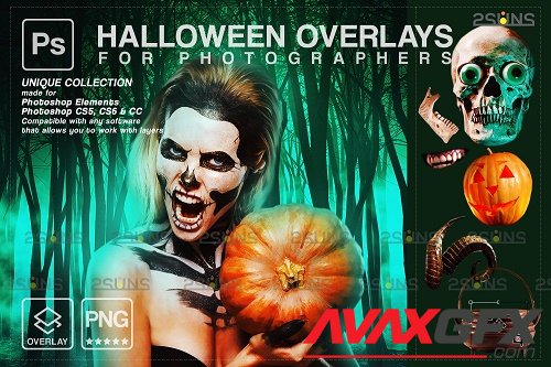 Halloween clipart Halloween overlay, Photoshop overlay V14 - 1584023