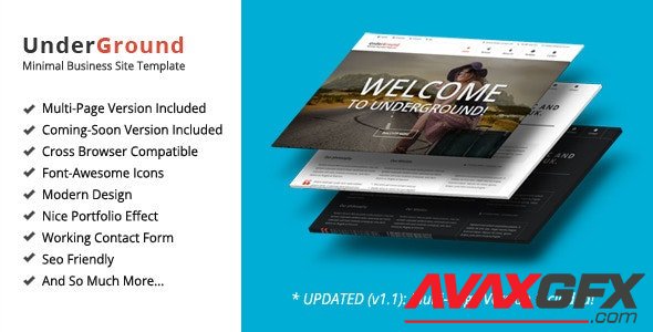 ThemeForest - UnderGround v1.1 - Minimal Onepage & Multipage Template (Update: 1 July 15) - 5001071