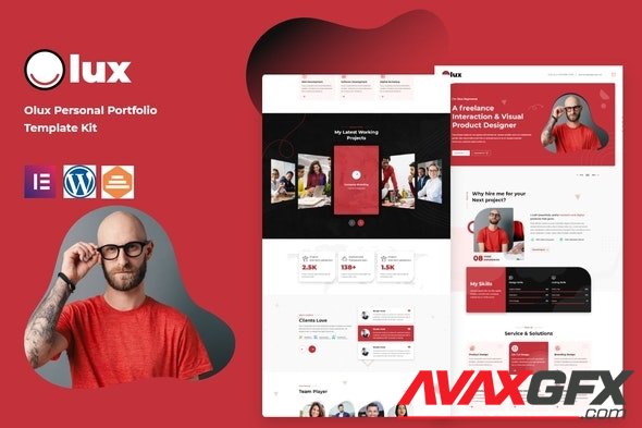 ThemeForest - Olux v1.0.0 - Creative Personal CV & Resume Portfolio Template Kit - 33829859