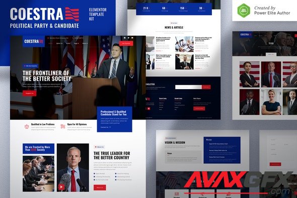 ThemeForest - Coestra v1.0.0 - Political Party & Candidate Elementor Template Kit - 33871585