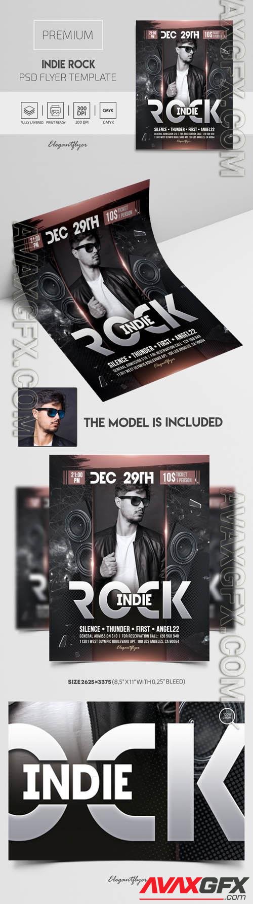 Indie Rock Premium PSD Flyer Template