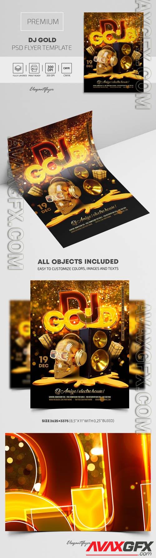 Dj Gold Premium PSD Flyer Template