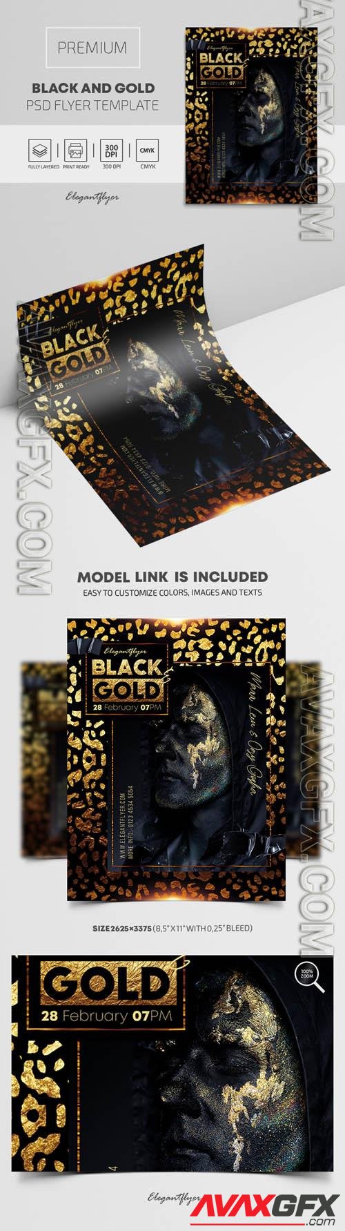 Black and Gold Premium PSD Flyer Template