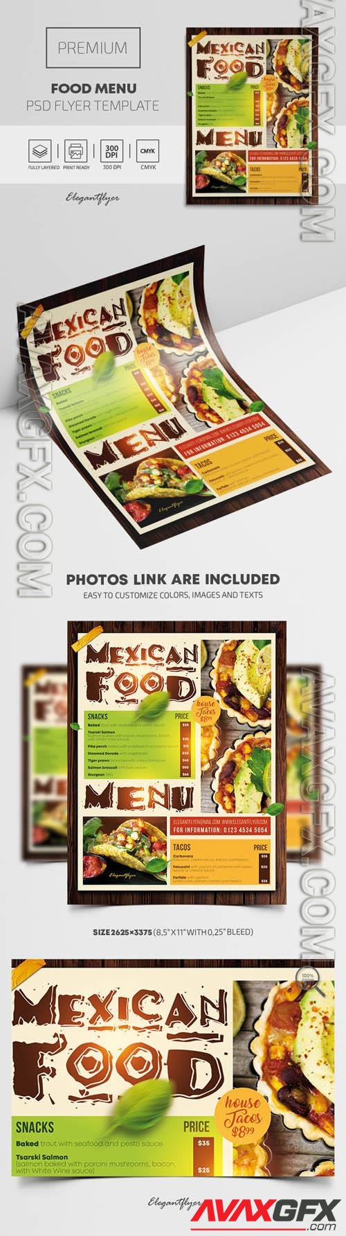 Food Menu Premium PSD Flyer Template