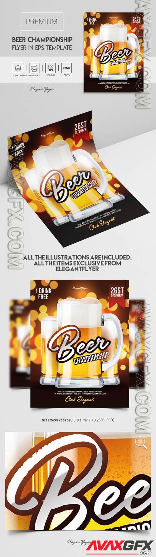 Beer Championship  Premium Vector Flyer EPS Template