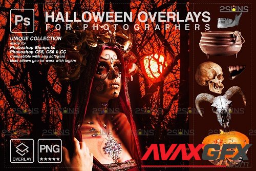 Halloween clipart Halloween overlay, Photoshop overlay V15 - 1584026