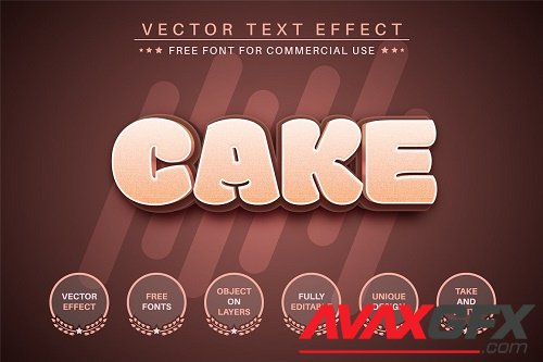 Cake - Editable Text Effect - 6515899