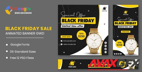 ThemeForest - Black Friday Sale Watch HTML5 Banner Ads GWD v1.0 - 33905465