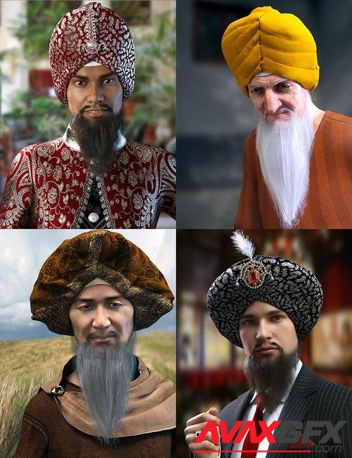 Morphing Turban and Beard for Genesis 8 Male(s)