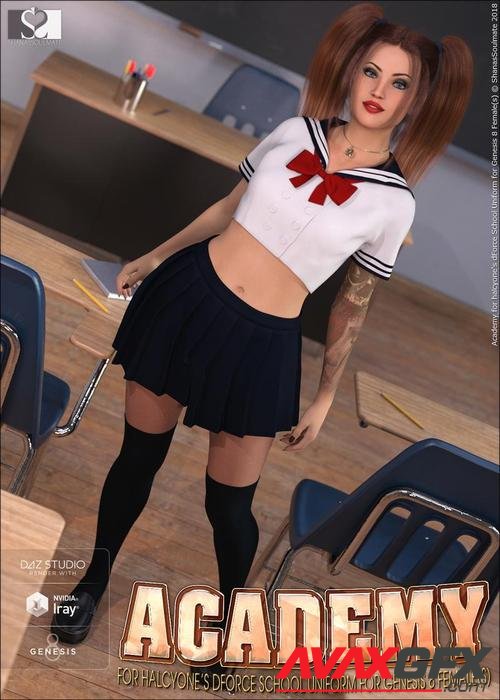 Academy for dForce School Uniform for Genesis 8 Females