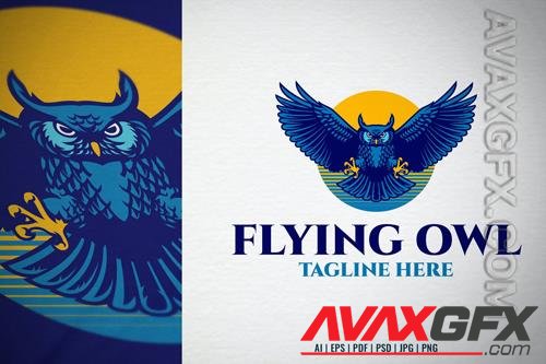 Flying Owl Mascot Logo Design