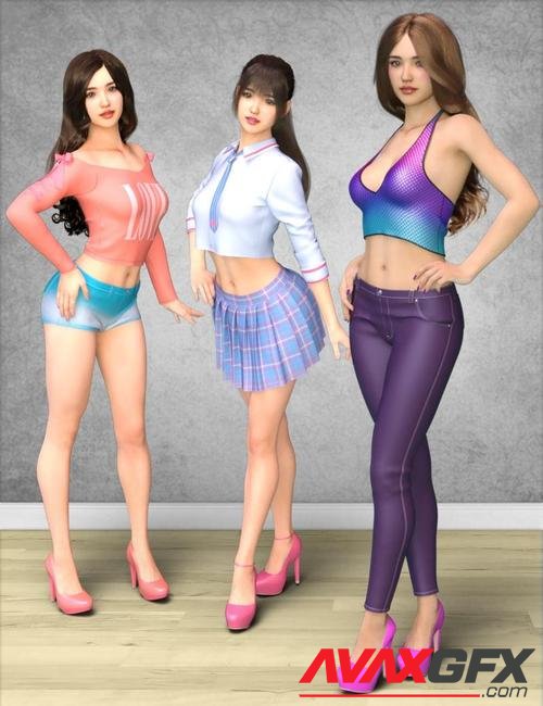 dForce K-Pop Girls 2 Outfits Textures