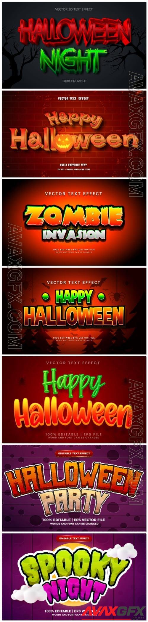 Set 3d editable text style effect vector vol 155