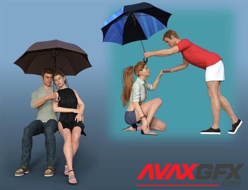 Umbrella and Poses for Genesis 8