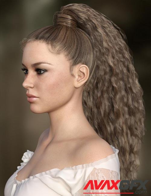 MRL Curly Ponytail for Genesis 8 Female with Color Mixing