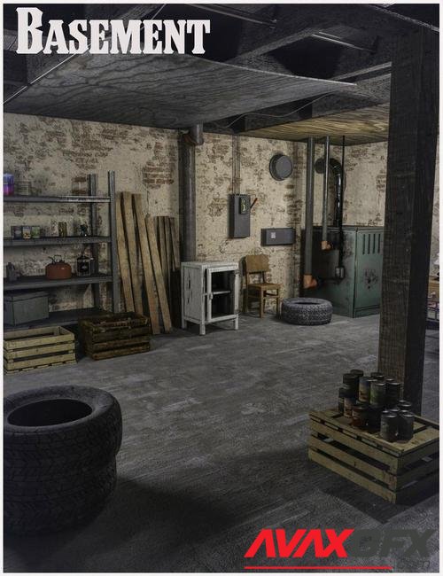 FG Dusty Basement With Poses For Genesis 8 Female(s)