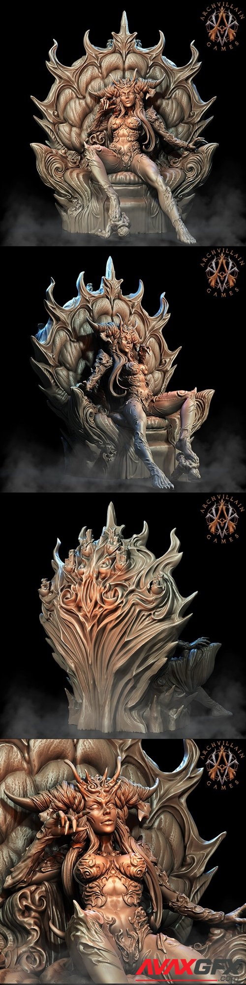 Queen Naamah on Throne – 3D Printable STL