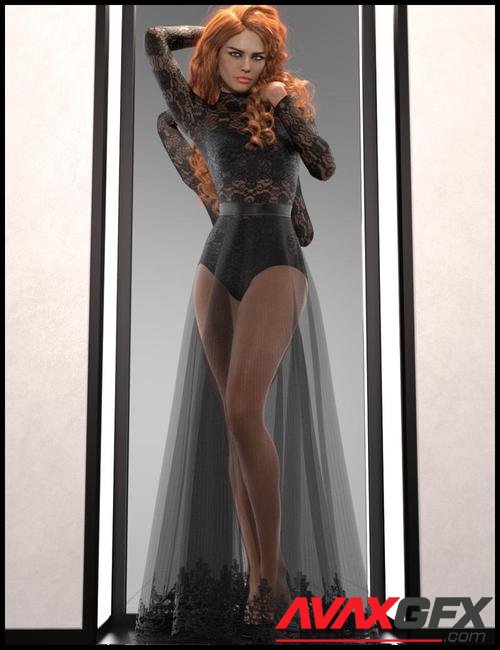 dForce Multi Bodysuit Skirt Outfit for Genesis 8 Female(s)