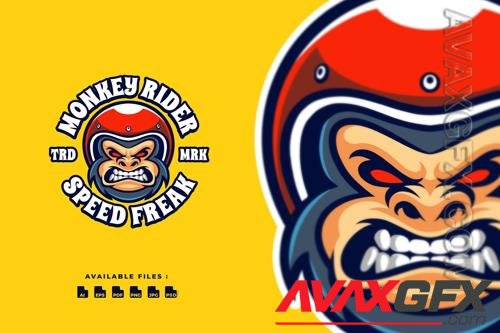 Monkey Rider Mascot Logo