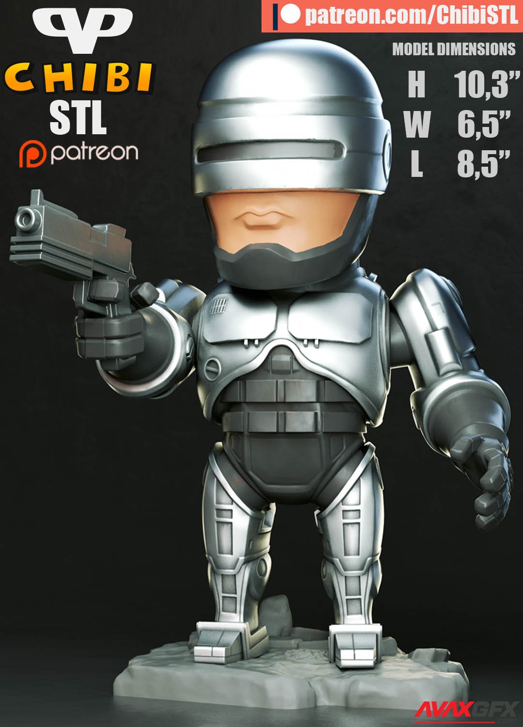 Robocop Chibi 3D Printable STL