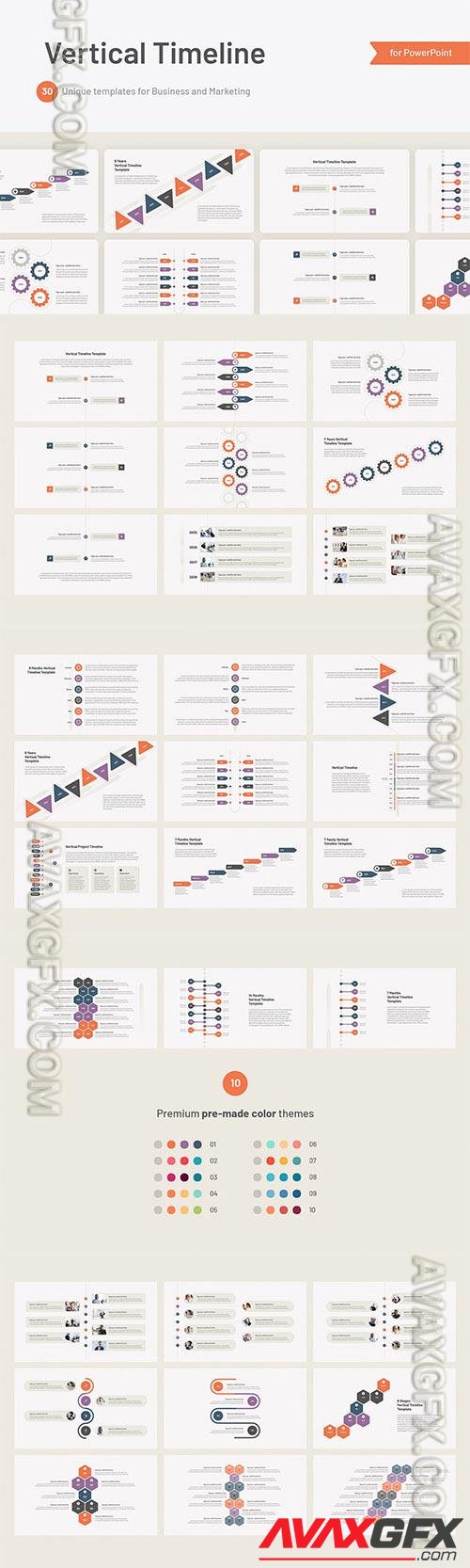 Vertical Timeline Powerpoint, Keynote and Google Slides Template