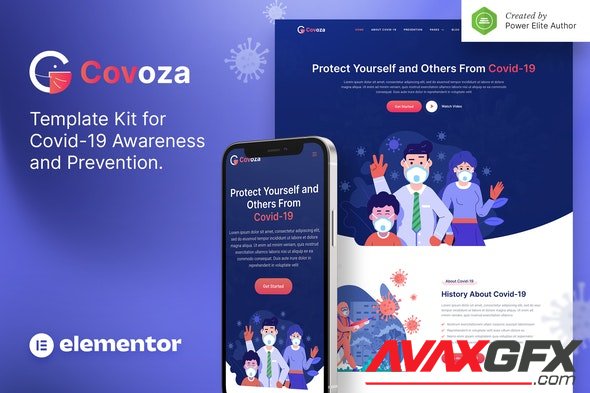 ThemeForest - Covoza v1.0.0 - Covid-19 Awareness & Prevention Elementor Template Kit - 33979420