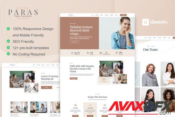 ThemeForest - Paras v1.0.0 - Business Coach for Women Elementor Template Kit - 33957360