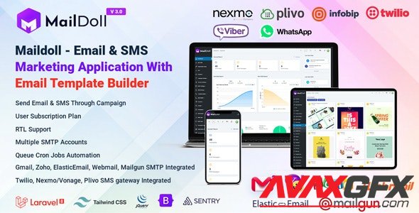 CodeCanyon - Maildoll v3.0 - Email & SMS Marketing SaaS Application - 30467920