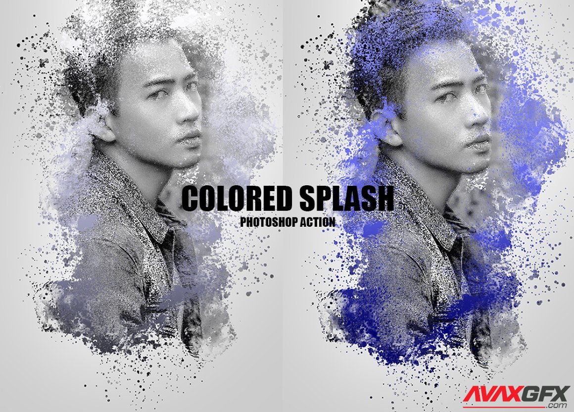 CreativeMarket - Colored Splash Photoshop Action 6218972