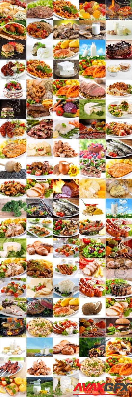 Food, meat, vegetables, fruits, fish, stock photo bundle vol 4
