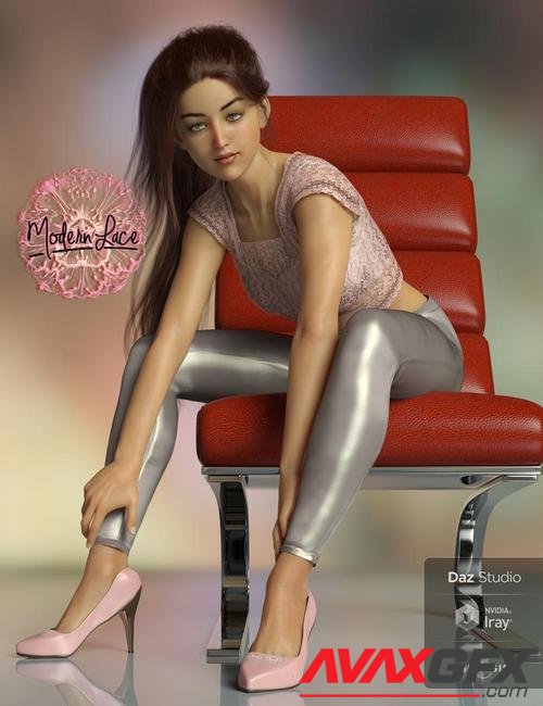 Modern Lace Casual Outfit for Genesis 8 Female(s)