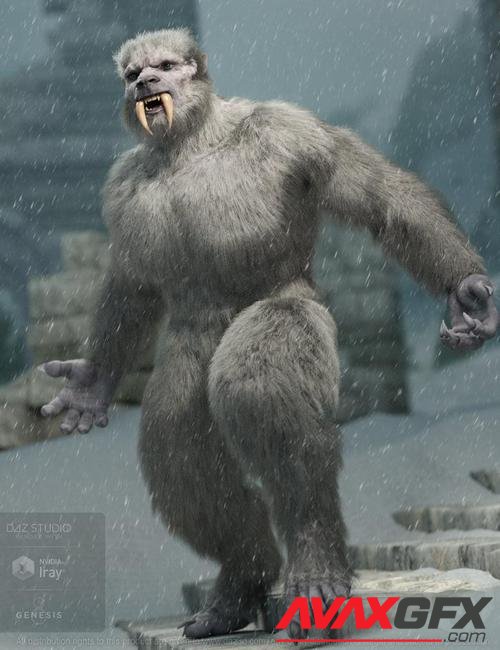 Snow Beast with dForce Hair for Genesis 8 Male