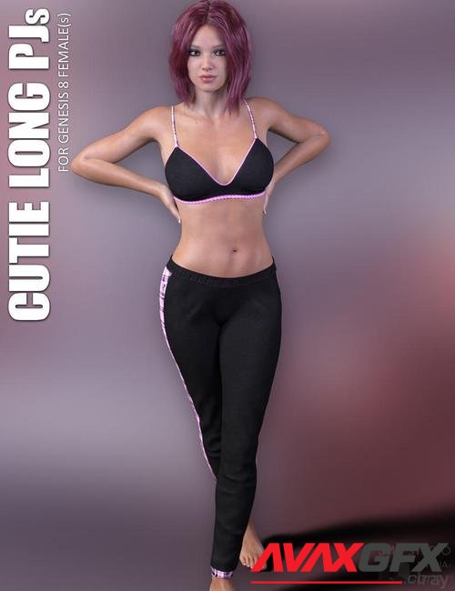 dForce Cutie Long PJs for Genesis 8 Females