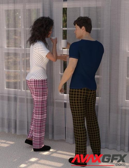 dForce Leisure Wear Pajamas for Genesis 8