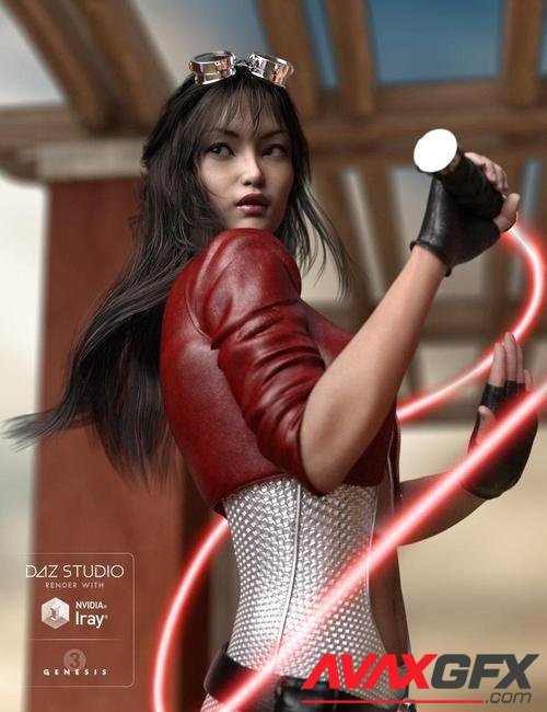 Kanzashi Hair for Genesis 3 Female(s)